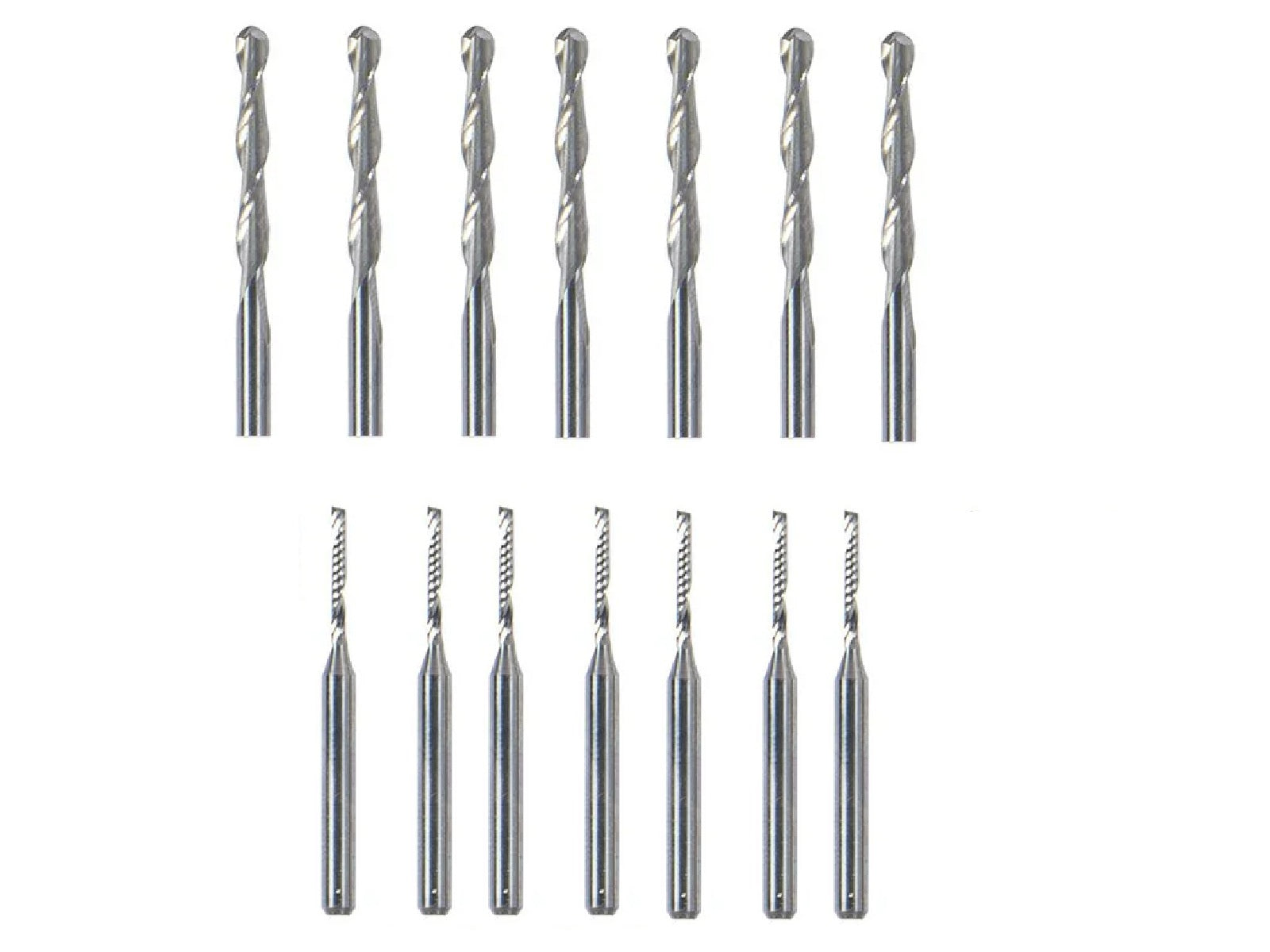 Snapmaker CNC Bits Set – 15 Tungsten Steel UF20 Bits (8 Flat End Mills, 7 Ball End Mills)