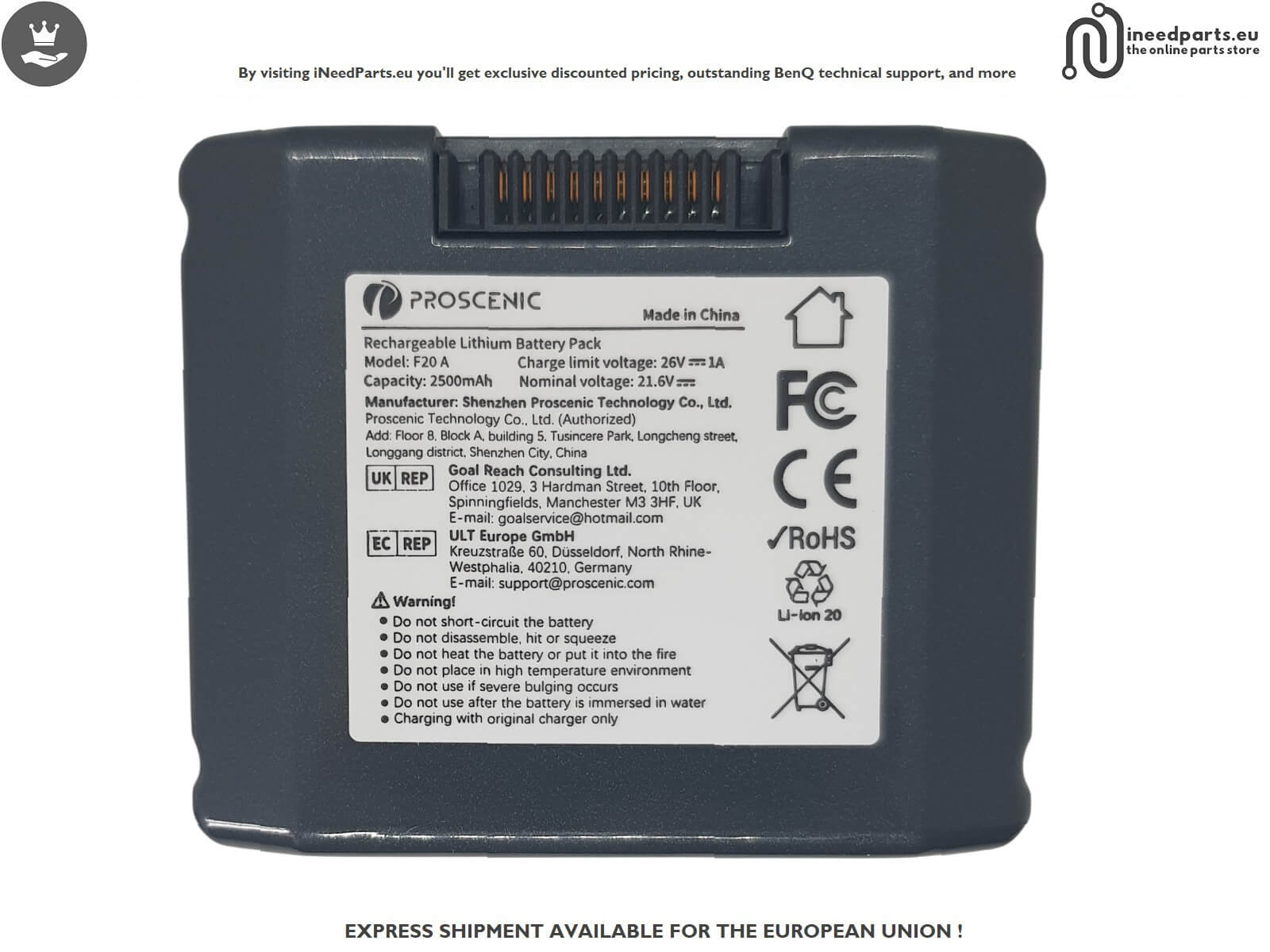 BATTERY FOR Proscenic F20A