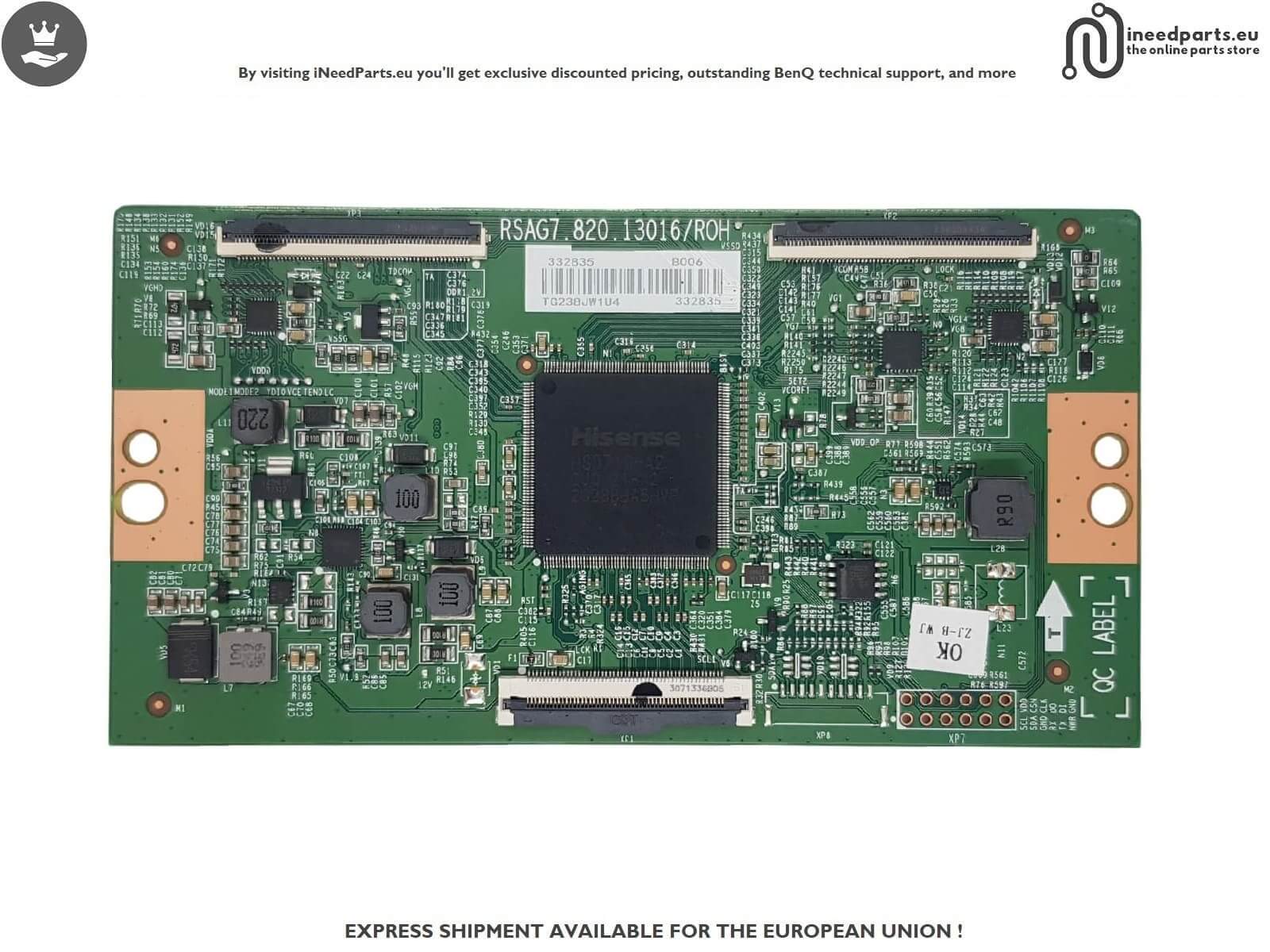 T-con Board TV HISENSE 55U6KQ RSAG7.820.13016/ROH