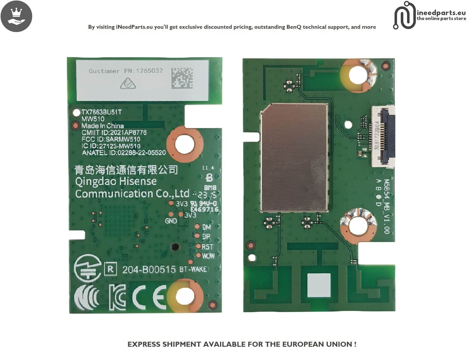 WiFi Board TV HISENSE 50A6BG TX7663BU51T