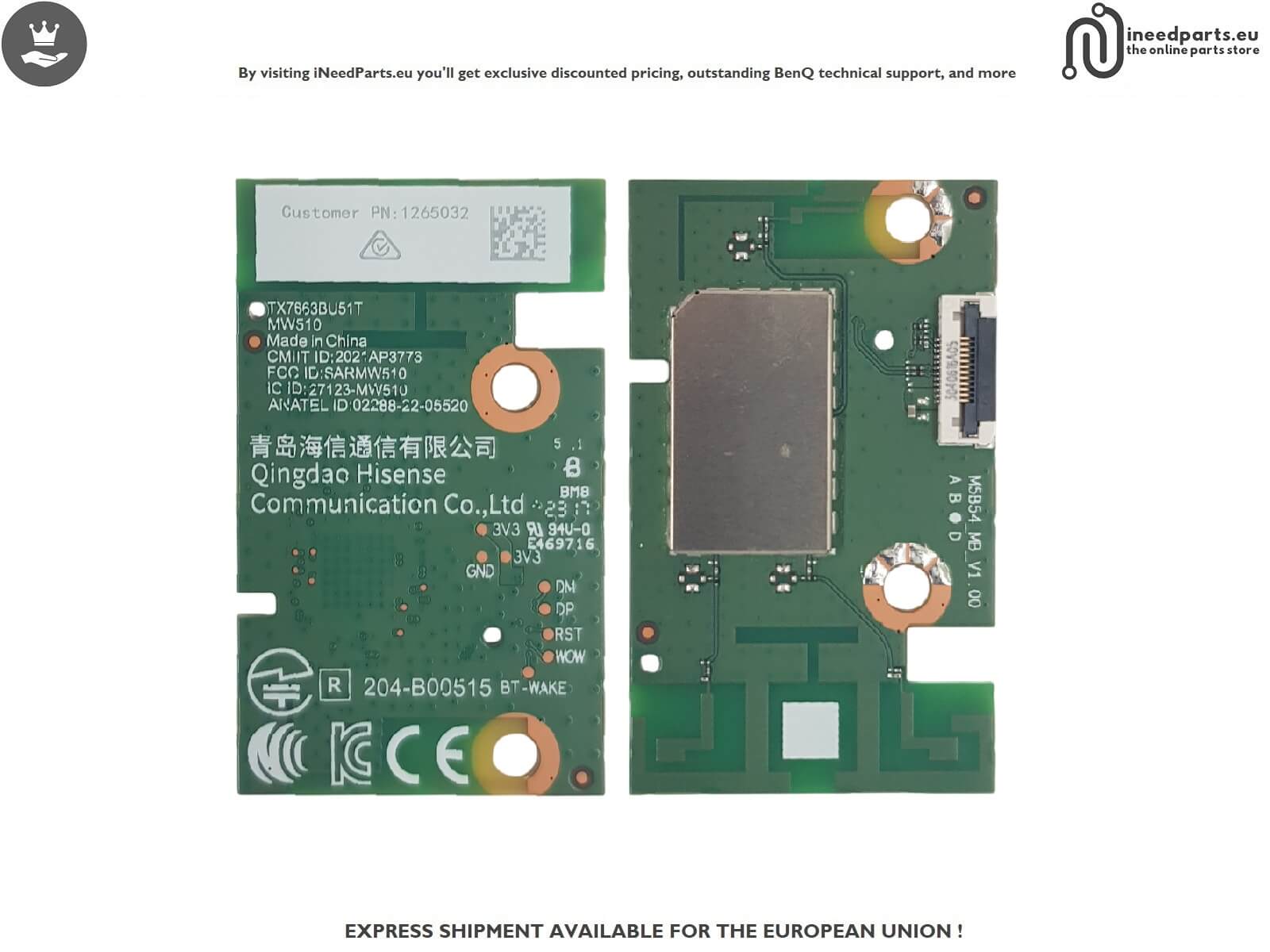 WiFi Board TV HISENSE 58A6K TX7663BU51T