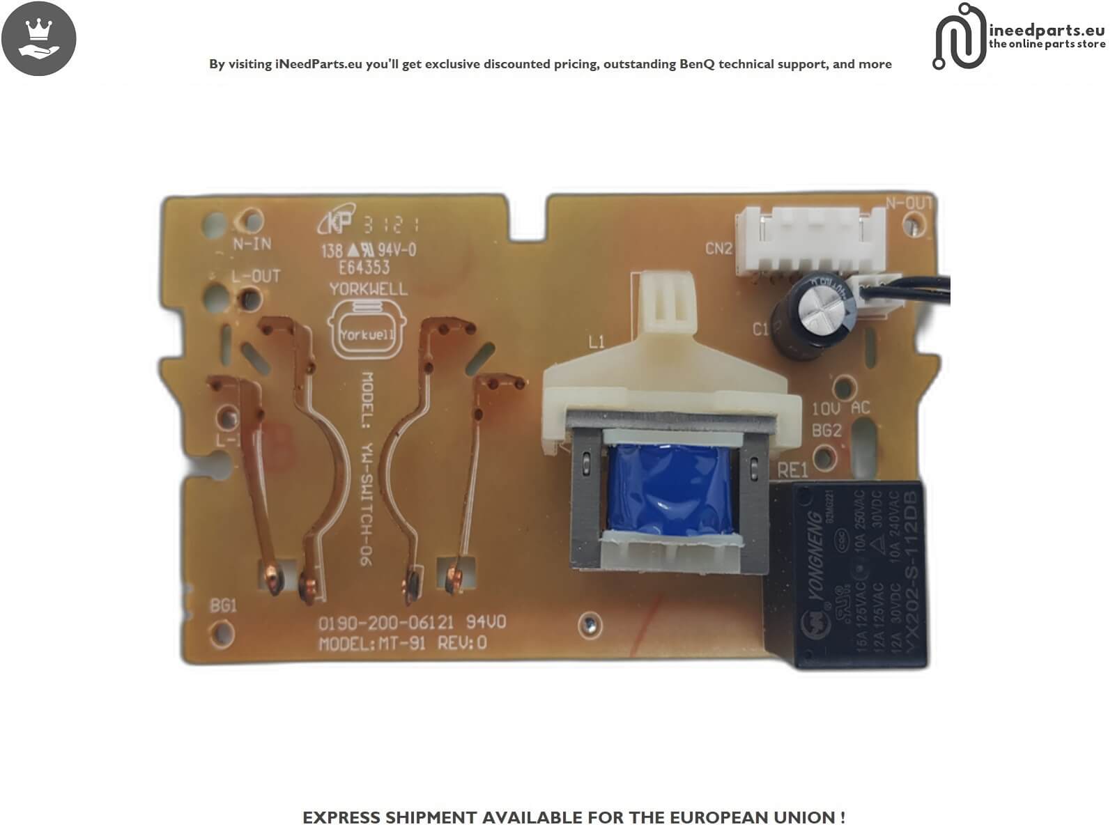 Power Board for Smeg Tostapane 2x2 TSF01RDEU MODEL: MT-91