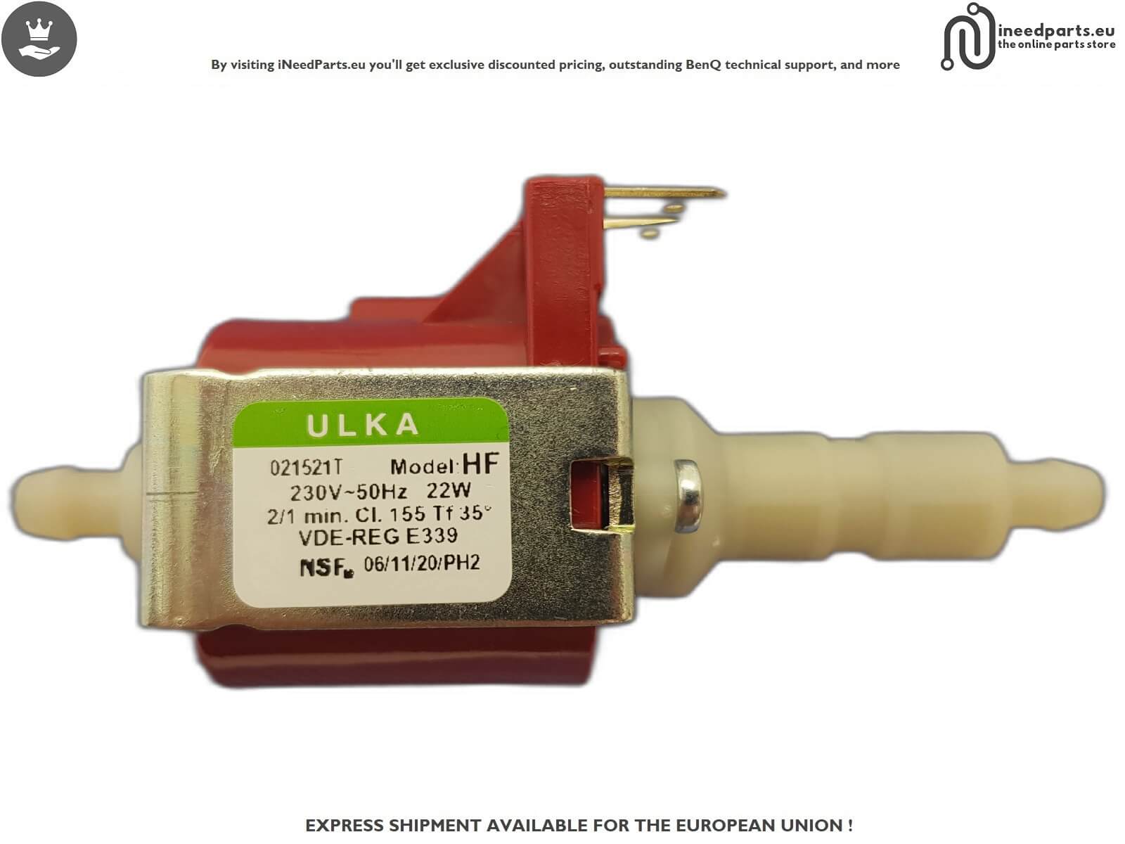 Electric Pump ULKA Model HF 230 V - 50 HZ 22W 2/1 MIN CL 155 TF 35 VDE-REG E 339