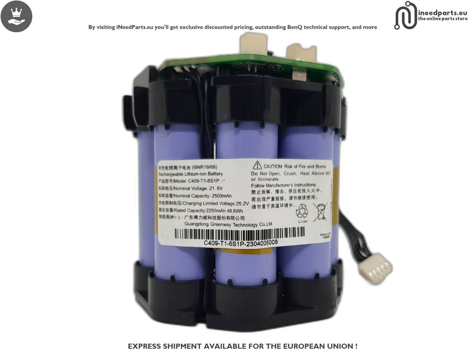 Battery and BMS for Proscenic WashVac F10 Cordless Wet and Dry Vacuum Cleaner