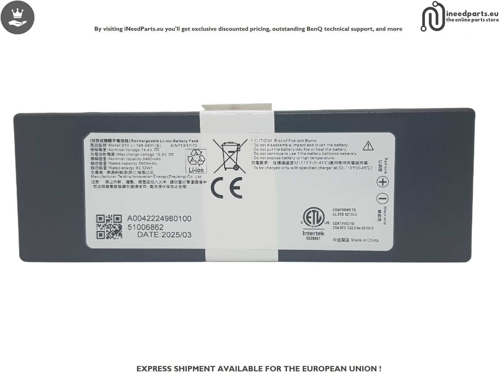 Battery for Ecovacs Deebot X9 PRO OMNI Vaccum Cleaner