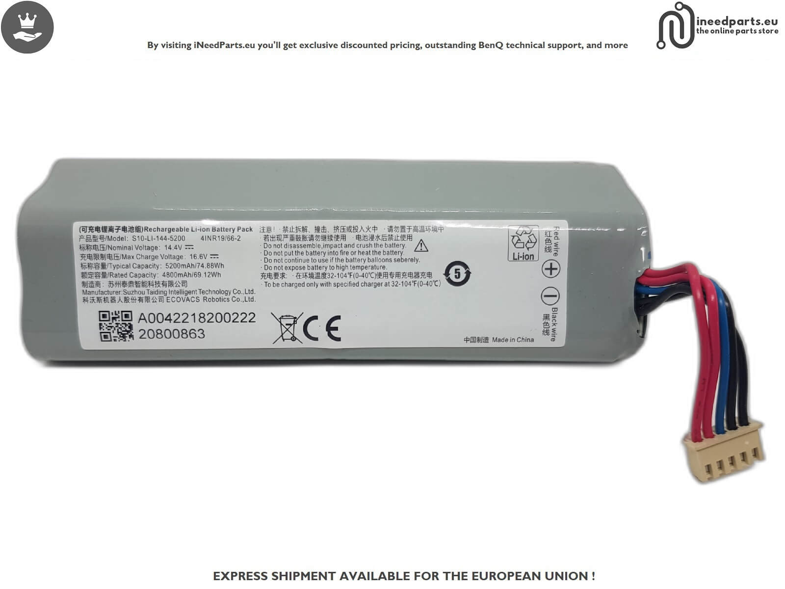 Battery for ECOVACS DEEBOT T10