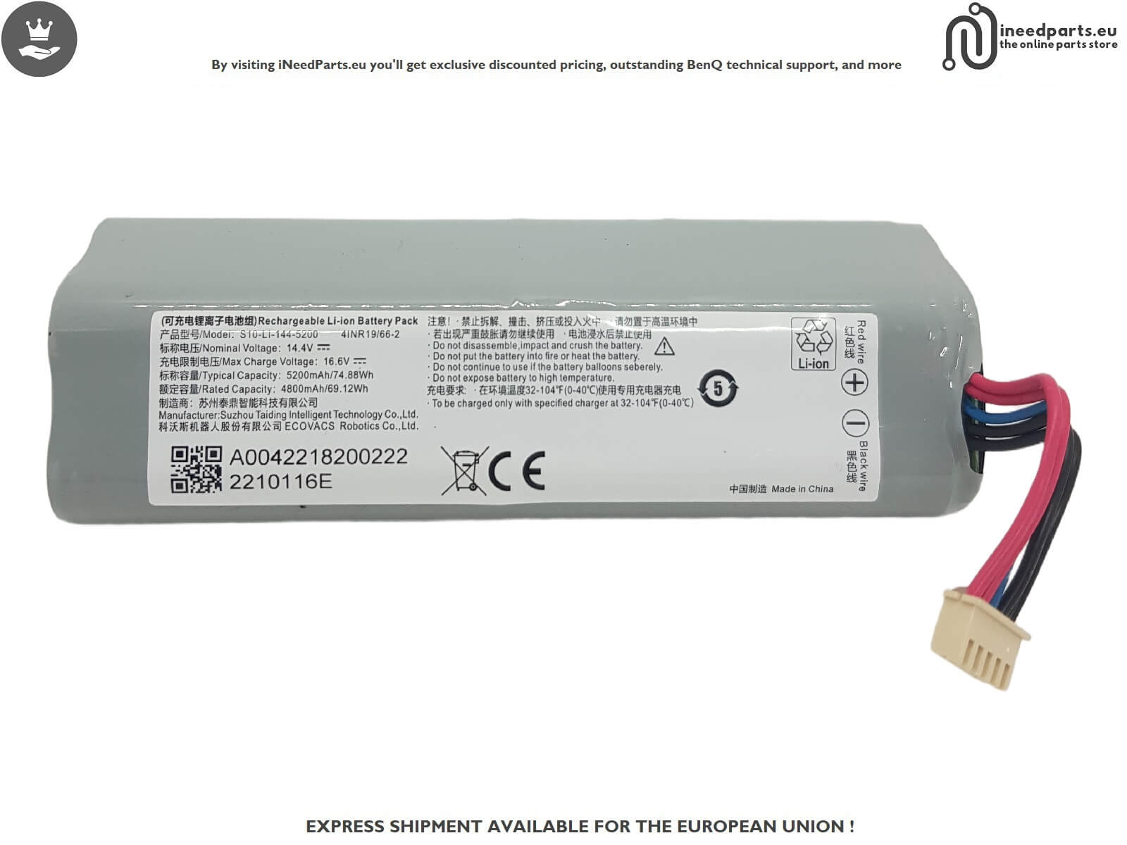 Battery for Ecovacs Deebot X1 OMNI