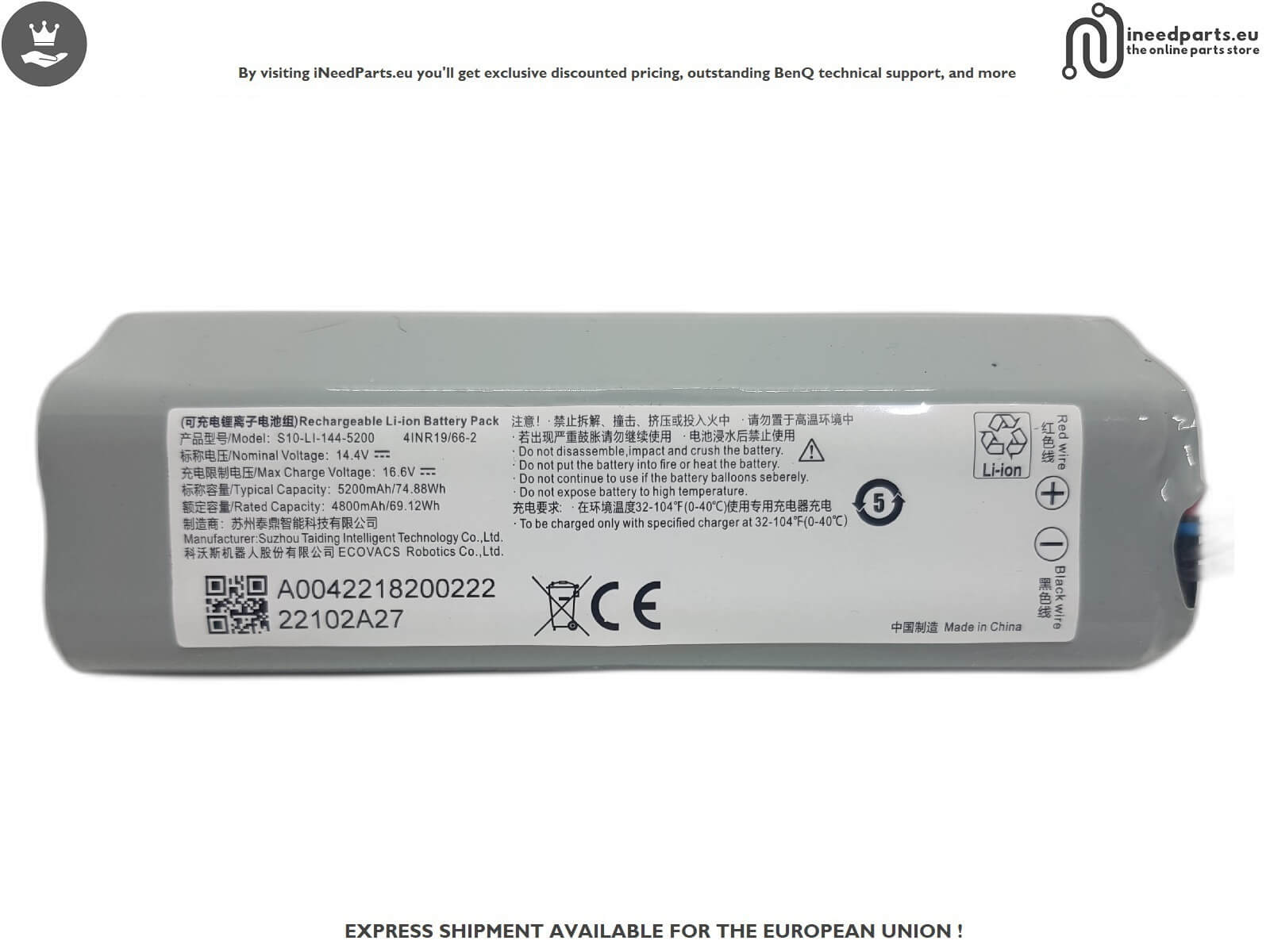 Battery for Ecovacs Deebot X1 Plus