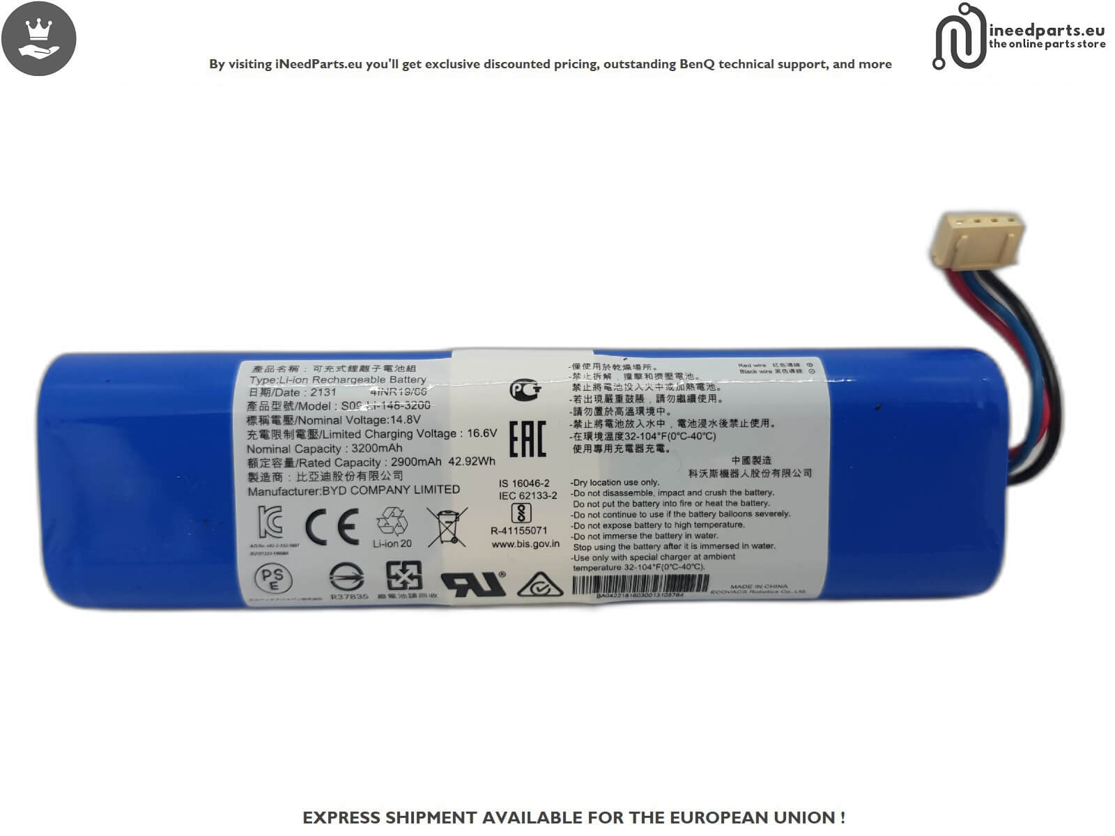 Battery for ECOVACS N8 PRO+