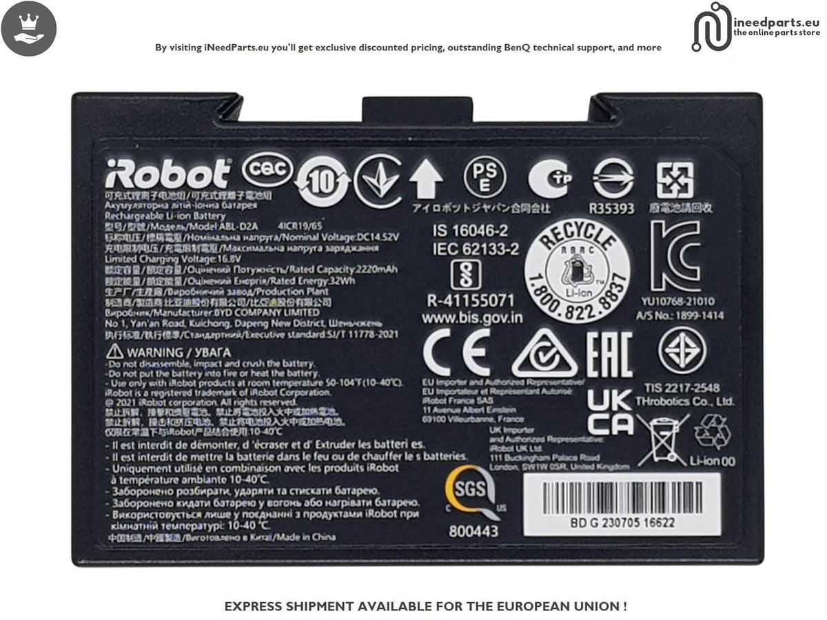 Battery for iRobot Roomba Combo j5+ (j5576) Robot Vacuum Cleaner