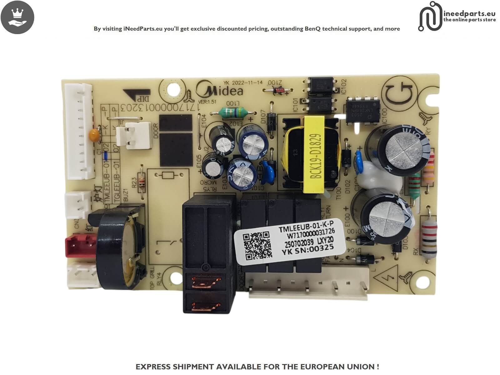 Control Board for Bosch BFL523MW1F, Series 4, Microwave, Recessed, White TMLEEUB-01-K-P  W7170000031726