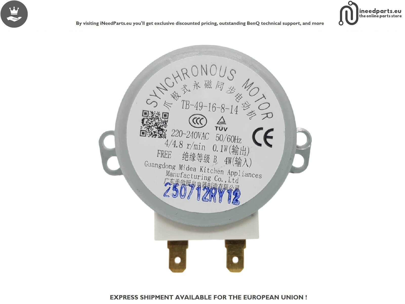 Synchronius Motor for Bosch BFL523MW1F, Series 4, Microwave, Recessed, White
