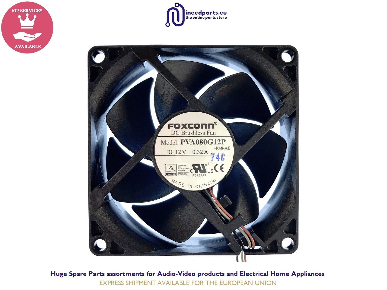 Fan 80x80x25 Foxconn PVA080G12P For BenQ MS531 MX532 TW533 W1050