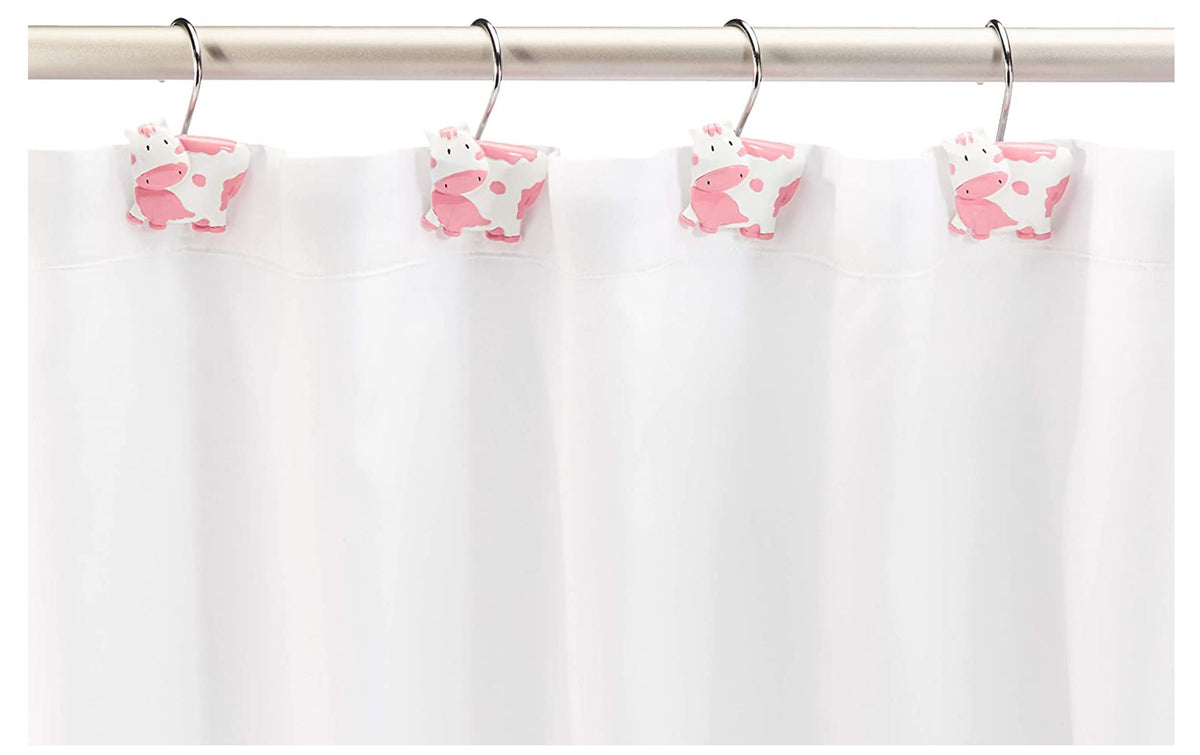 Shower Curtain Hooks Baby Cow Pink