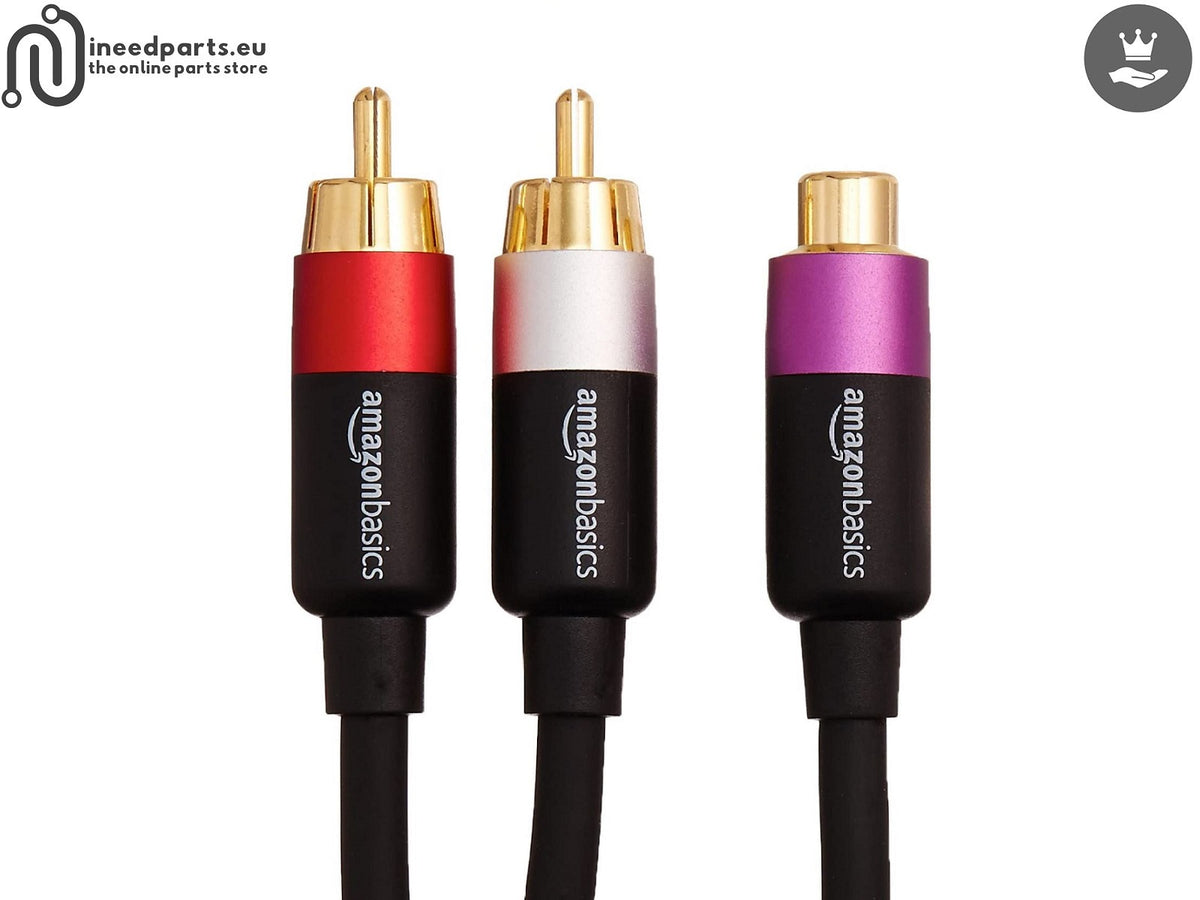 RCA Y-Adapter Splitter Cable 2 Male to 1 Female