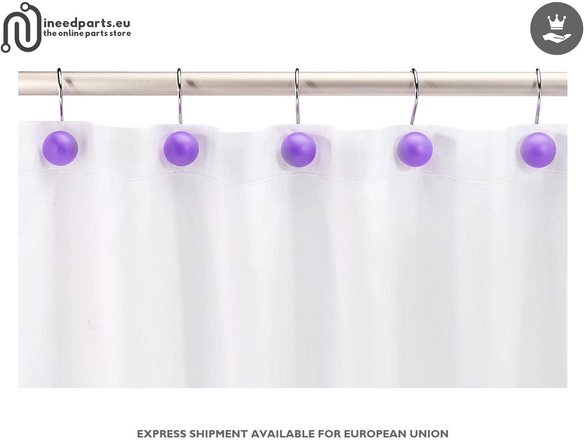 Shower Curtain Hooks Button Blue Design