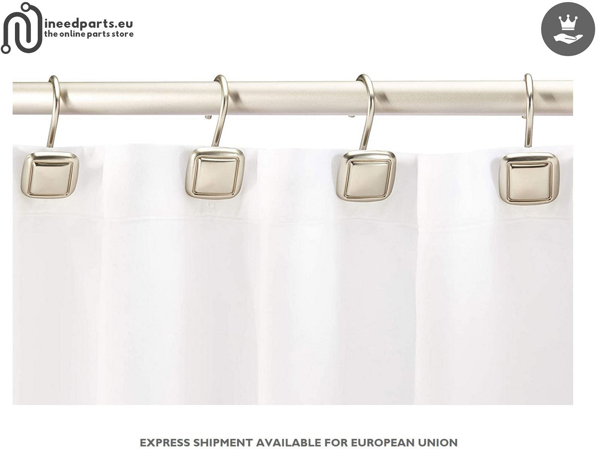 Shower Curtain Hooks Square Nickel Design